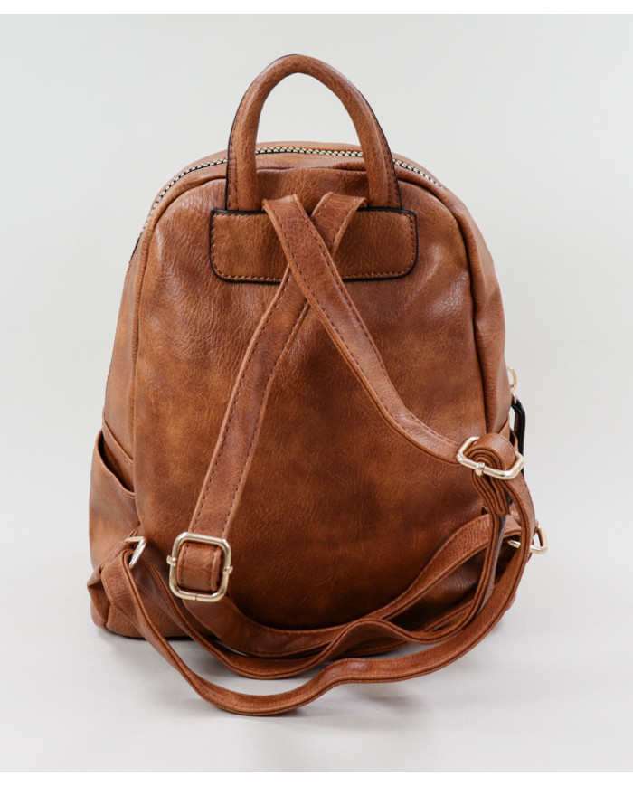 Mochila Camel con cierre frontal