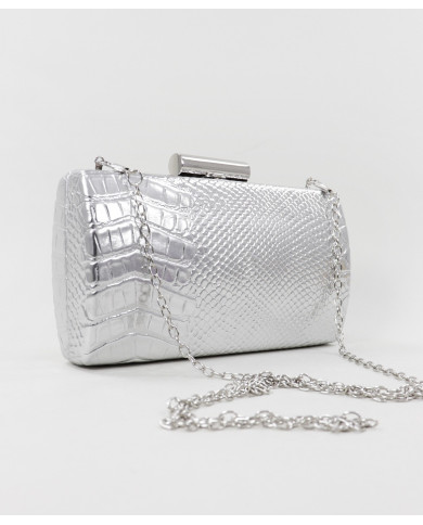 Pochete Prata de Cerimónia com Textura