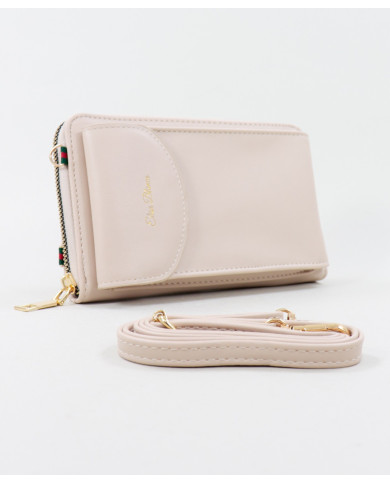 Ladies Taupe Wallet with Phone Bag