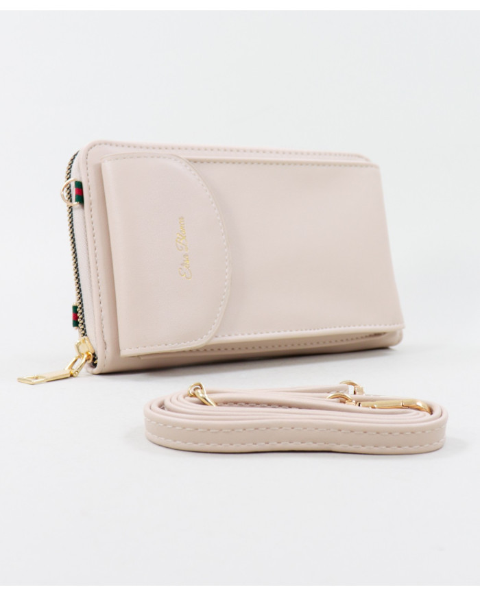 Ladies Taupe Wallet with Phone Bag