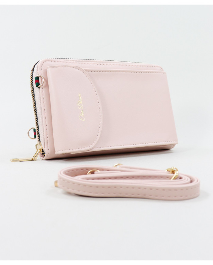 Ladies Pink Wallet with Phone Bag