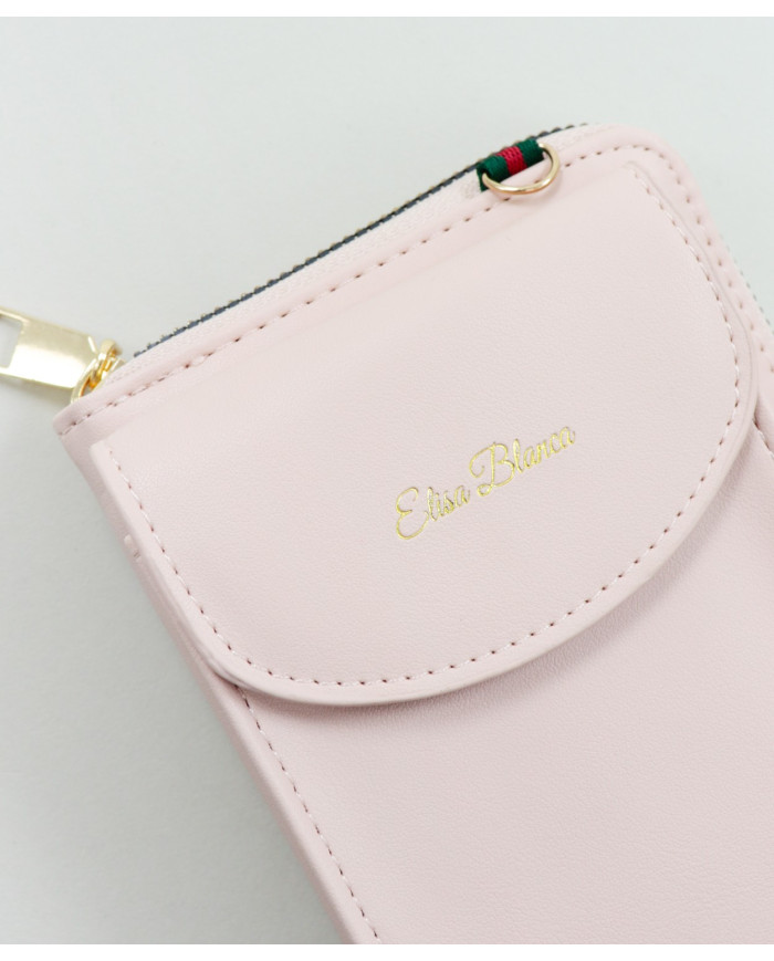 Ladies Pink Wallet with Phone Bag