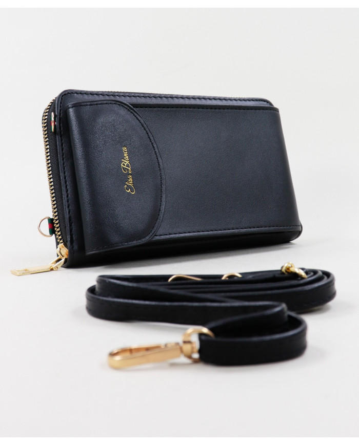 Ladies Black Wallet with Mobile Phone Bag