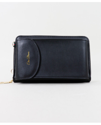 Señoras Black Wallet con la bolsa de teléfono móvil