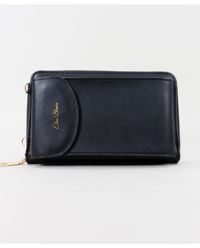 Señoras Black Wallet con la bolsa de teléfono móvil