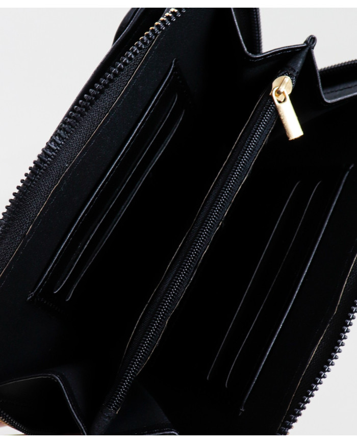 Carteira Preta de Senhora com Bolsa para Telemóvel