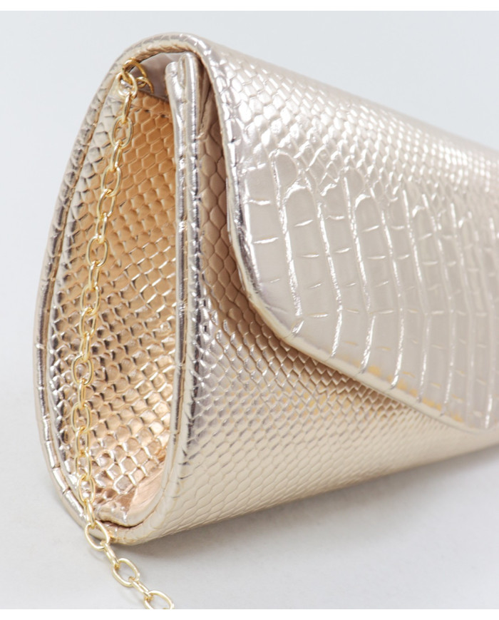 Pochete Dourado de Senhora com Textura