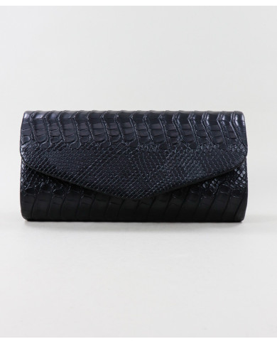 Pochete Preta de Senhora com Textura