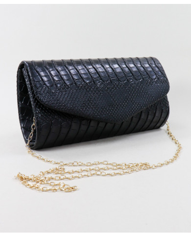 Pochete Preta de Senhora com Textura