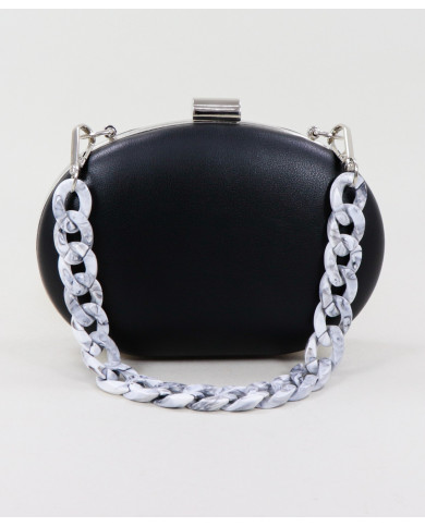 Pochete Preta Oval de Senhora