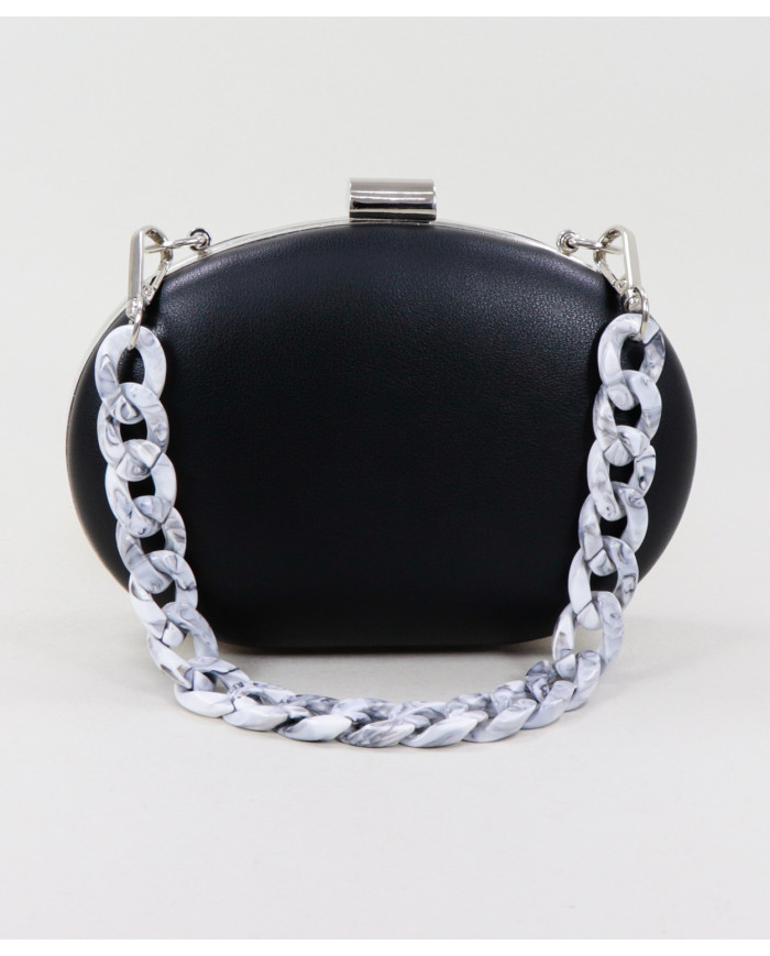 Pochete Preta Oval de Senhora