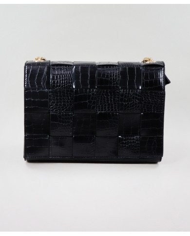 Caso negro de Lady con tiras entrelazadas