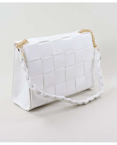 Lady's White Case with Interlaced Strips