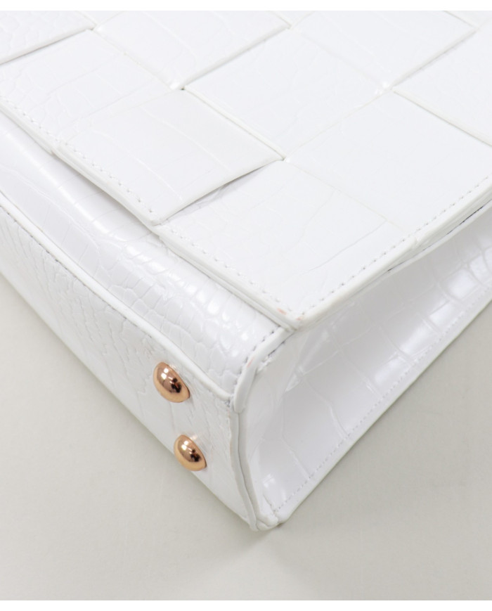 Lady's White Case with Interlaced Strips