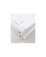 Lady's White Case with Interlaced Strips
