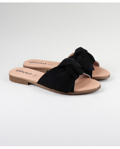 Black Slippers of Lady Ginova with Lace