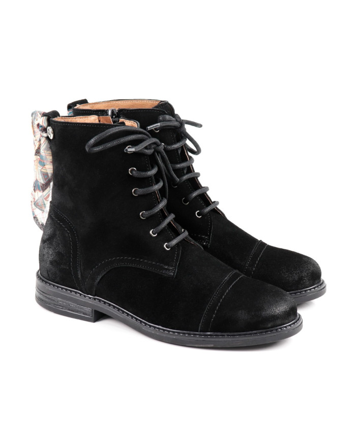 Women's Black Boots Ginova with Lace