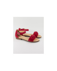 Rasa Red Sandals by Ms. Ginova with Flowers