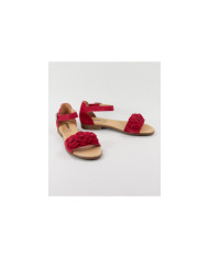 Rasa Red Sandals by Ms. Ginova with Flowers