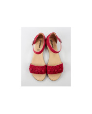Rasa Red Sandals by Ms. Ginova with Flowers