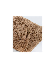 Mala Camel de Tiracolo com Efeito Ráfia