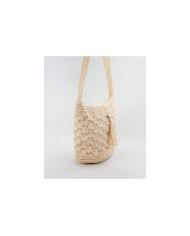 Mala Bege de Tiracolo com Efeito Ráfia