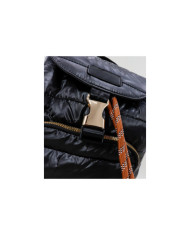 Mochila Preta Acolchoada com Bolso