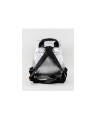 Mochila Prata Acolchoada com Bolso