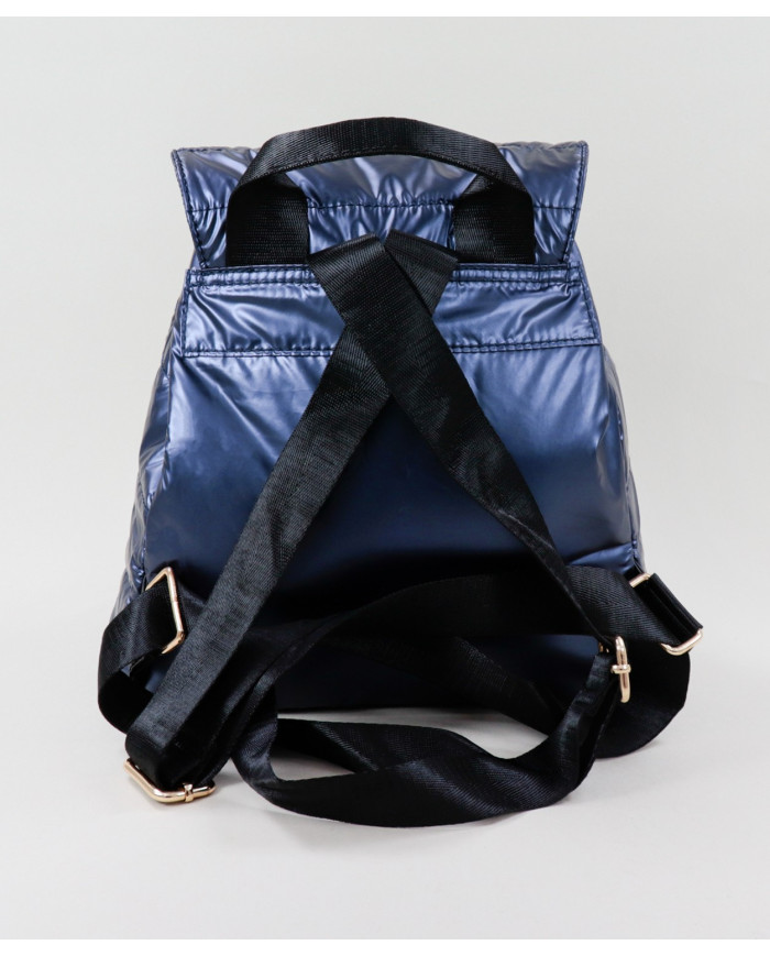 Quilted Blue Backpack