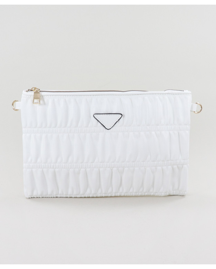 White Women's Clutch with Removable Handle