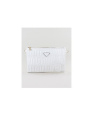 White Women's Clutch with Removable Handle