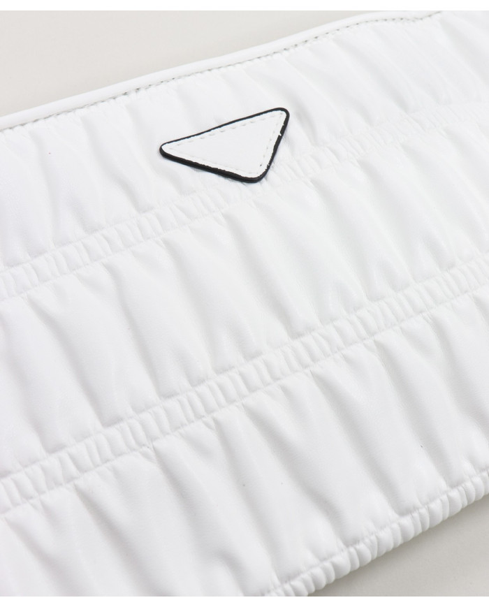 White Women's Clutch with Removable Handle