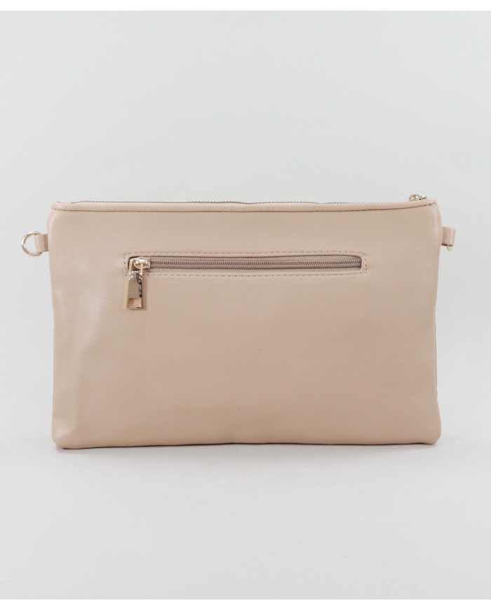 Clutch Feminina Taupe com Alça Removível
