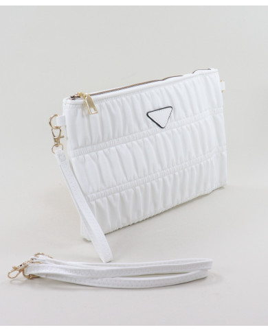 Clutch Feminina Branca com Alça Removível