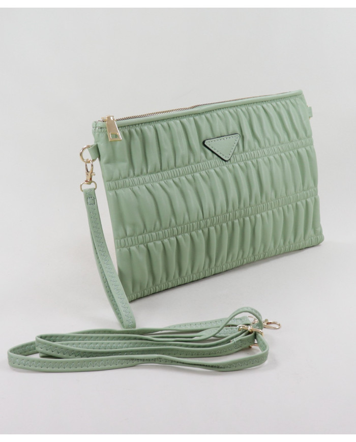 Clutch Women's Green with Removable Handle