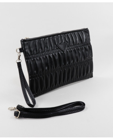 Embrague femenino negro con mango extraíble