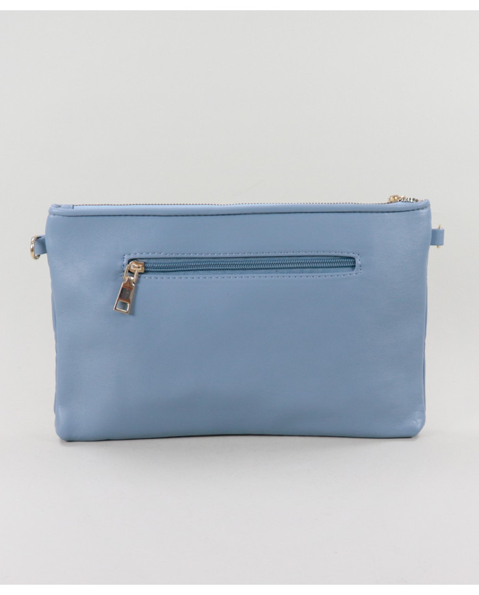 Blue Female Clutch with Removable Handle