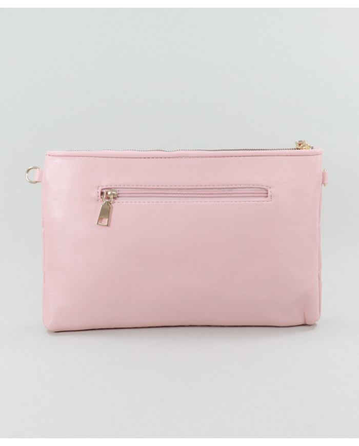 Clutch Feminina Rosa com Alça Removível
