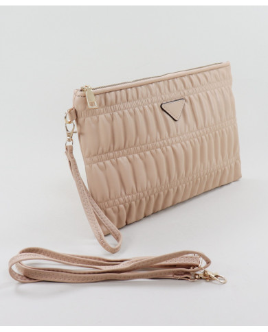 Clutch Feminina Taupe com Alça Removível
