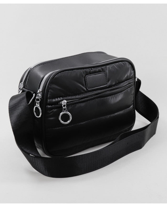 Mala Preta Feminina Tiracolo Acolchoada