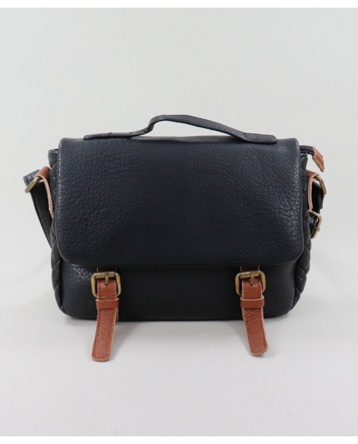 Ladies Black Suitcase with Metal Buttons