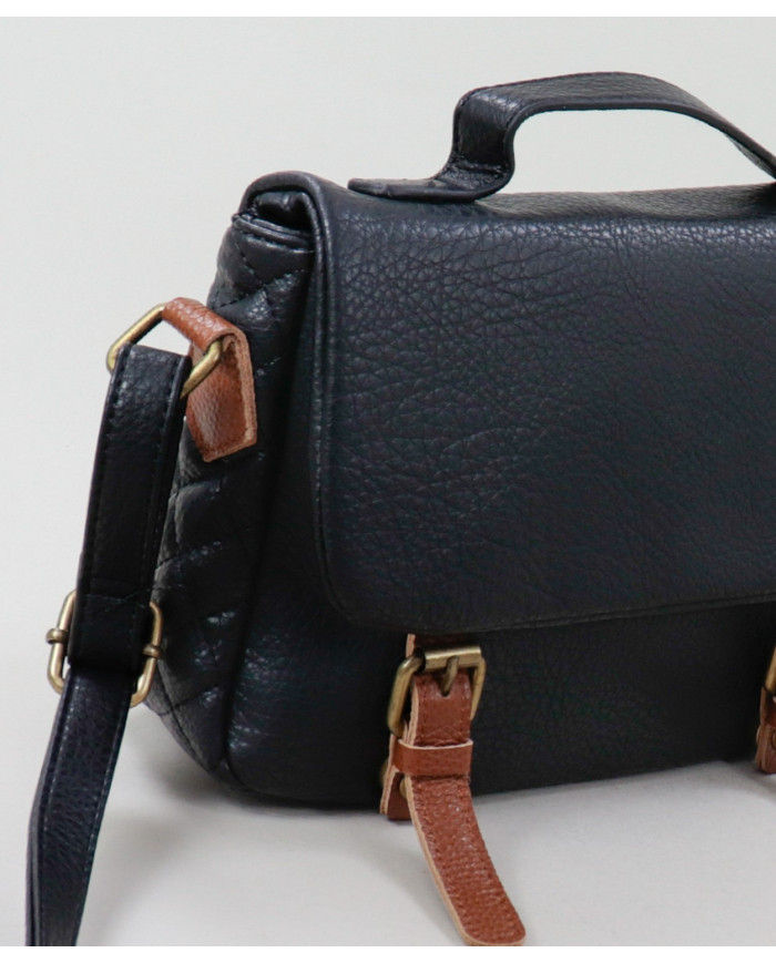 Ladies Black Suitcase with Metal Buttons