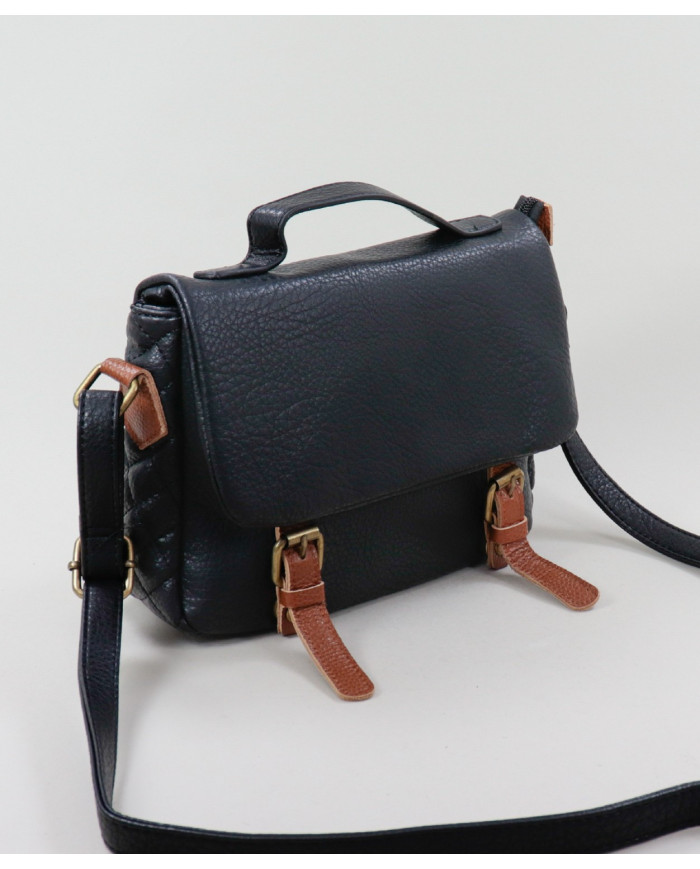 Ladies Black Suitcase with Metal Buttons