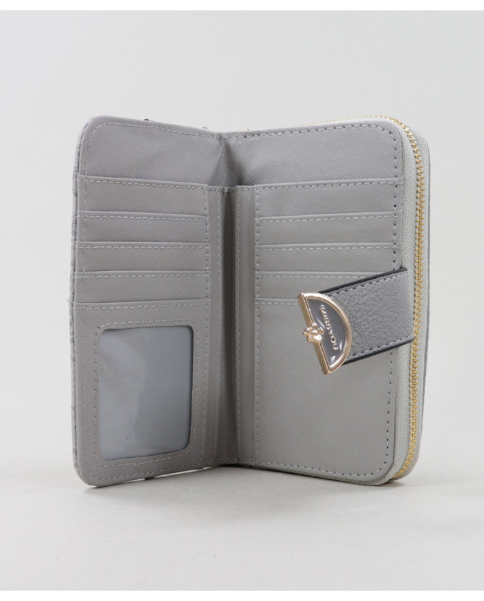 Carteira de Senhora Cinza com Relevo