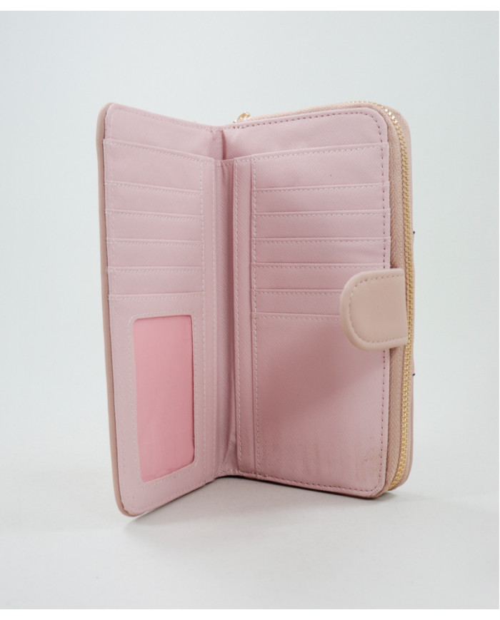 Pink Wallet with Various Partitions