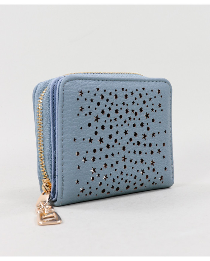 Blue Mujer Wallet con estrellas y bolas