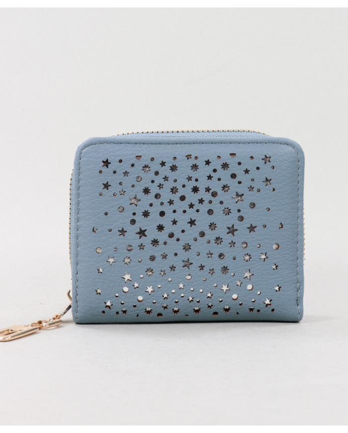 Carteira Feminina Azul com Estrelas e Bolas
