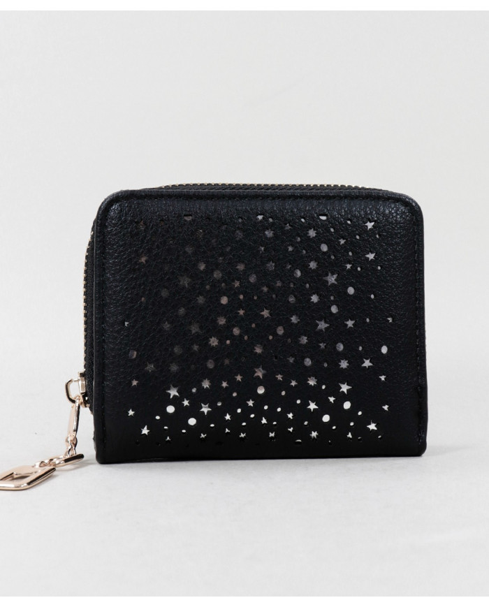 Black Female Wallet with Stars and Balls