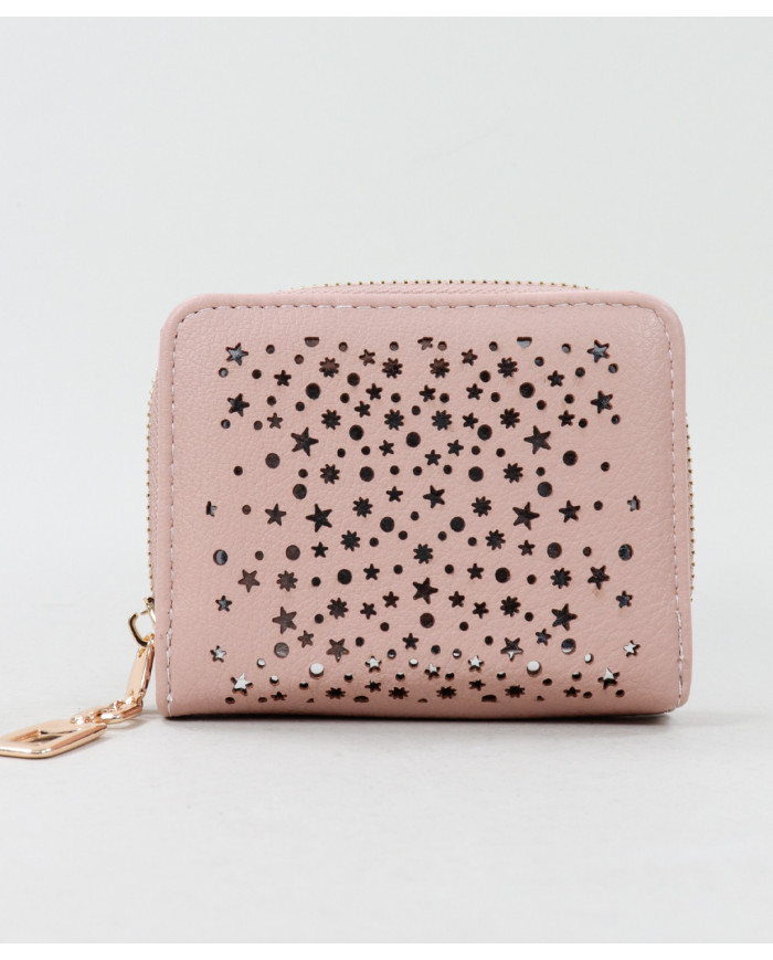 Rosa Mujer Wallet con estrellas y bolas