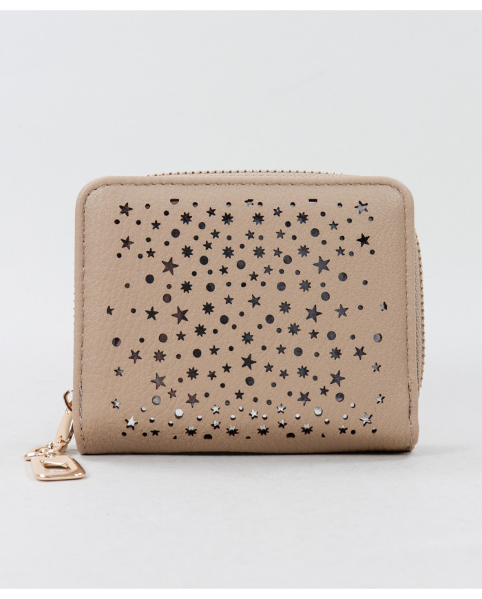 Beige Women's Wallet with Stars and Balls